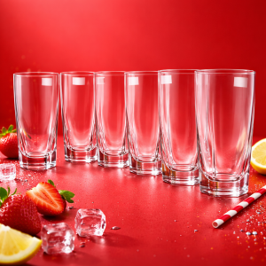 Premium Square Base Transparent Drinking Glass Set (Pack of 6)